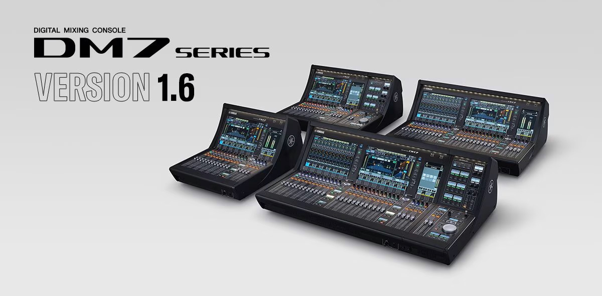 Yamaha DM7 Serisi Dijital Mikserler için Yeni Ürün Yazılımı ve PY64-D Dante Arayüz Kartı